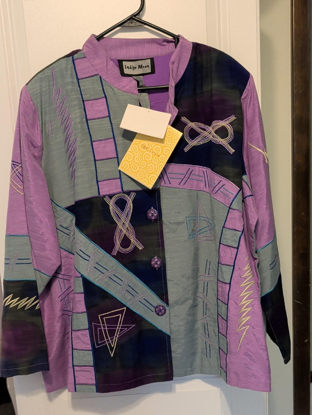 Indigo Moon Purple Button-Front Jacket